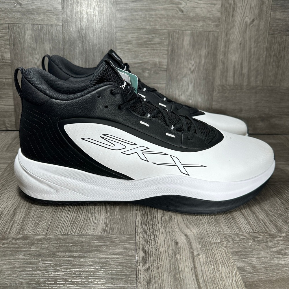 Skechers SKX League Basketball Mens 17 White Black Move Foam NEW 253010P